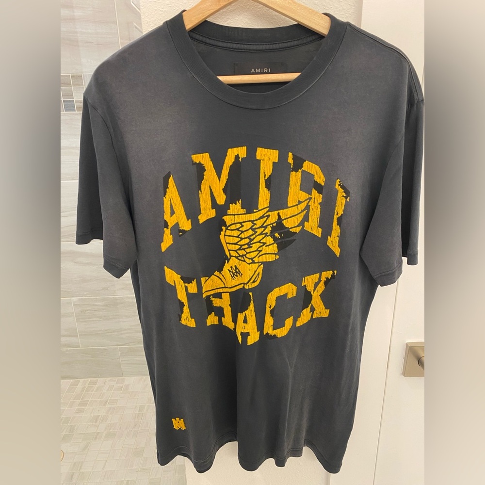 Amiri Men's Faded Black and Yellow Graphic T-Shirt